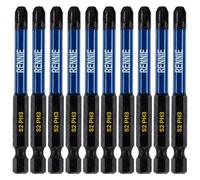10 x Rennie Tools 75mm Long PH3 Impact Screwdriver Driver Bits Set