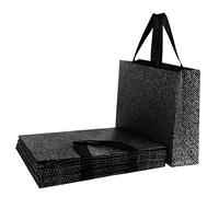 10 x Reusable Non-Woven Shopping Bags 35*27*10cm Foldable Carrier Bags with Wide Handle Shopper Storage Bag Gift Present Bags Party Bags Tote Bag for Shopping, Wedding, Christmas Party