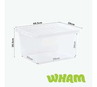 10 x Reusable Storage Box with Lid - Recycled Plastic - Home Office Container
