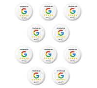 10 x Review us NFC Stickers for Google - Review Tags - 3 cm, Self-Programmable, Strong Adhesive - Reusable & Contactless - Boost Your Business with More Reviews Instantly