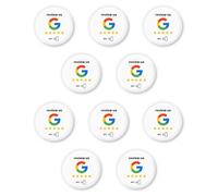 10 x "Review us" NFC Stickers - Google Review Tags - 3 cm, Self-Programmable, Strong Adhesive - Reusable & Contactless - Boost Your Business with More Reviews Instantly