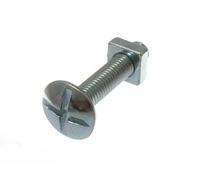 10 x Roofing Bolts Cross Head + Square Nuts BZP ZINC Plated 8MM M8 X 40MM