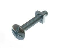 10 x Roofing Bolts Cross Head + Square Nuts BZP ZINC Plated 8MM M8 X 50MM