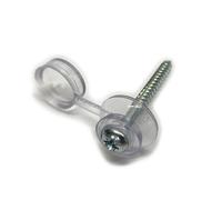 10 x Roofing Screws and Clear Caps for Corrugated Sheeting - Screws 50mm