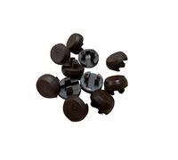 10 x Round UPVC Window Drainage Cap Round Face Drain Covers for Windows Doors (Brown (Dark Brown))