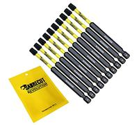 10 x SabreCut SCRSQ389_10 89mm SQ3 Square Magnetic Impact Screwdriver Driver Bits Set Single Ended Heavy Duty