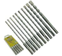 10 x SabreCut SDSAK3 5mm 5.5mm 6mm 6.5mm 7mm 8mm 10mm 12mm x 160mm PGM Approved SDS Plus Drill Bit Mix Kit For Stone Concrete Brick