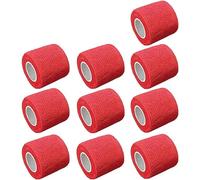 10 X Self Adhesive Cohesive Wrap Bandages Strong Elastic First Aid Tape Red Color for Wrist Ankle Sport 4.5mx5cm