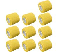 10 X Self Adhesive Cohesive Wrap Bandages Strong Elastic First Aid Tape Skin Color for Wrist Ankle Sport 4.5mx5cm (Yellow)