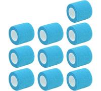 10 X Self Adhesive Cohesive Wrap Bandages Strong Elastic First Aid Tape Skin Color for Wrist Ankle Sport 4.5mx5cm (Light Blue)