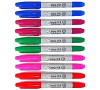 10 x Sharpie Twin Tip Fine & Ultra Fine Point Permanent Marker Pens, Assorted Colours - Loose in Plain Packaging [ASIA IMPORT]