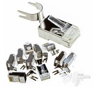 Shielded Two Piece STP Cat6/6A/Cat7 RJ45 LAN Crimps Ends Connectors [10 Pack]