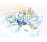 10 x ShieldUp Twin Cable Entry Grommets | White Shotgun Double Cable Bushes for Coax & Speaker Wires