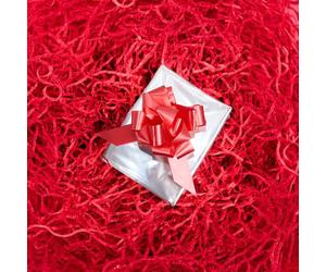 10 x Shredded Paper Package for Gift Packaging with Free Pull Bow and Free Cello Wrap All You Need for Making a Gift Hamper (Red)