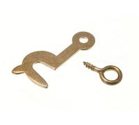 10 x Side Hook 25MM Right Hand Brass Plated Steel with Eye