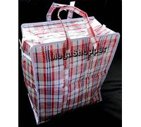 10 x Small Plastic Shopper Shopping Storage Laundry Bags with Zip 34cm x 40cm x 18cm