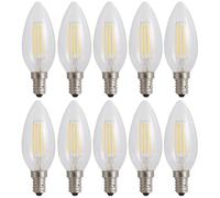 10 X Spectrum LED Filament Candles 5.5W=60W E14 Clear 700Lm Warm White 2700K [EEK: E]