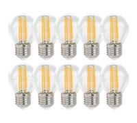 10 x Spectrum LED Filament Drop Bulbs 5.5W=60W E27 Clear 660lm 2700K
