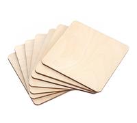 10 x Square Wooden Coaster Set | 10 x 10 cm | Plain & Unpainted Cutouts