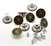 10 x Stars Design Antique Bronze 17mm Jean Tack Metal Studs/Buttons with Pins for Clothes Crafts and Repairs