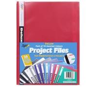 10 x Strong Deluxe Coloured Project File Folders Prong Clip Report Presentation