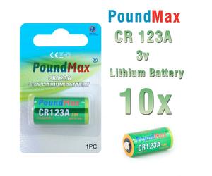 10 x Super CR123A 3 V Lithium-Ion Photo PoundMax Battery High Quality