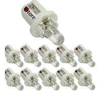 10 x T5 B8.5D LED Lamps for Dashboard Instruments White Light Bulbs Lights 12 V, White