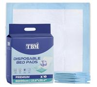 10 x TBM Trading Disposable Incontinence Bed Pads 60 x 90 cm - Waterproof Underpads, Mattress Protectors, Incontinence Pads, Absorbent Bed Mats - Pack of 10 for All Ages
