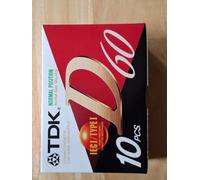10 x TDK D60 NORMAL POSITION IECI/TYPEI DYNAMIC HIGH OUTPUT LOW NOISE CASSETTE