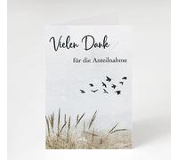 10 x Thank You Cards Mourning - Folding Card Thank You Peaceful Lake with Birds - Thank You Cards Funeral (DIN A6) (10)