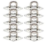 10 x Tie Down Ring Fasteners, Stainless Steel Eye Plates, Lashing Hook for Trailer 304 Stainless Steel for Fixing Trailers, Trucks, Boats, Kayaks (60 x 36 mm, M5)
