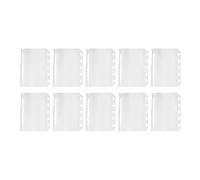 10 x Transparent File Protectors with Zip with 5 Rings M5 | Binder - for Students Teachers Artists Travellers Stickers Photo Postcards Received Office