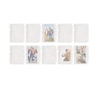 10 x Transparent Sleeves for Binders, 5 Rings M5 with Zip, Cover Sheets for Binders | for Students Teachers Artists Travellers Stickers Photo Postcards Received Office