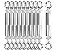 10 x Turnbuckle Wire Tensioner, M5 Heavy Duty 304 Stainless Steel Turnbuckle Tensioner Adjustable Turnbuckle Hook and Eye Rope Cable Tension Set