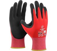 10 x UCI Adept RED Nylon & Lycra Blend Liner Nitrile NFT Foam Coating Gloves (10/XL)