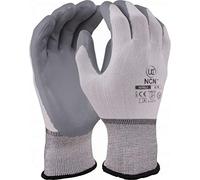 10 x UCI NCN Lightweight Nitrile L/W Coated Work Safety Gloves - Grey/White (9 / Large)