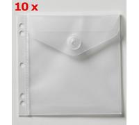 10 x USB Flash Drive 2 Compartment Sleeve with Filing Holes & Press Stud Flap