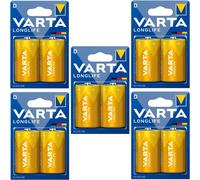 10 x VARTA D Long Life Alkaline Batteries - LR20 R20 MN1300 MONO Made in GERMANY