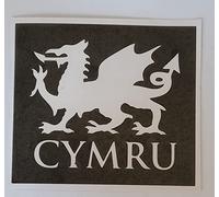 10 x Welsh Dragon Picture with Cymru Word Underneath Stencils for Etching on Glass Wales