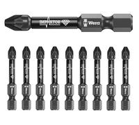 10 x WERA IMPAKTOR 50mm Pozi 2 (PZ2) Diamond Impact Driver Rated Screwdriver Bit