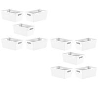 10 X / White Baskets, 4 L / 25 x 17 x 11 cm Plastic Storage Studio Baskets with Sturdy Handles, Lightweight & Durable, Ideal for Kitchen, Bathroom, Cleaning Organisation Handy Home Office Basket