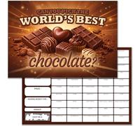 10 x World's Best Chocolate Fundraising Scratch Cards - A5 Size Cards + Display Card - 50 Squares - UK Made and Recylable