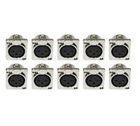 10 x XLR Female Panel Mount Metal Audio Sound Stage 3P Polished
