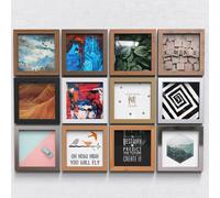 (10"x10" (25.4 x 25.4cm), Dark Oak) Modern sleek Square Picture Frame Photo Frame Poster Size Frame Black Oak White Pewter Walnut