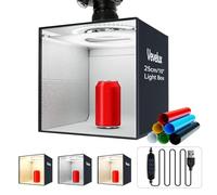 10"x10" Light Box Photography, Portable Folding Photo Shooting Tent kit, with 120 LED Lights Dimmable (CRI＞90), 6 Color Backdrops & 1 Diffuser for for Small Product: Jewelry, Miniature Models etc