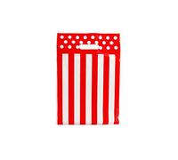 10"x14" Red Premium Carrier Bag Die Cut Handle Designer Gift Heavy Duty Shopping Plastic Bag(Pack of 100)