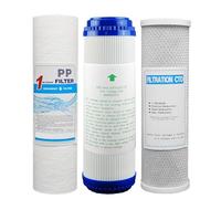 10"x2.5" Universal Reverse Osmosis RO Replacement Set of 3 Filter cartridges, Sediment, UDF, CTO Carbon Block, for Under Sink Reverse Osmosis Water System