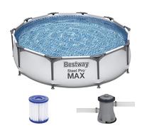(10"X30") 10|12ft BestWay Steel Pro Frame Swimming Pool Set Round Above Ground Filter Pump