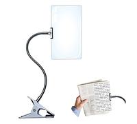 10"x6" Magnifying Glass with Clip Plastic Hands Free Large Magnifier for Low Vision Seniors, 4X Full Page Magnifying Glass with Flexible Gooseneck for Computer Screen, Reading Books, Sewing, Crafts