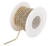 10 Yard 2MM Crystal Rhinestone Close Chain, Crystal Diamond Trim Claw Chain Supplies for Crafts Sewing DIY Jewelry Wedding Decoration(Gold)